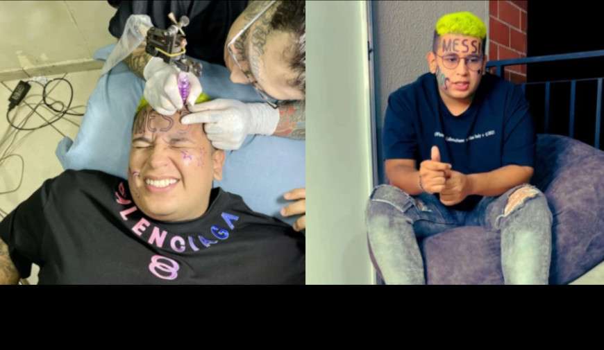 					アルゼンチンのW杯優勝を記念し額に『メッシ』のタトゥーを入れたコロンビア人男性、「今は後悔してる」と語る – edamame.			