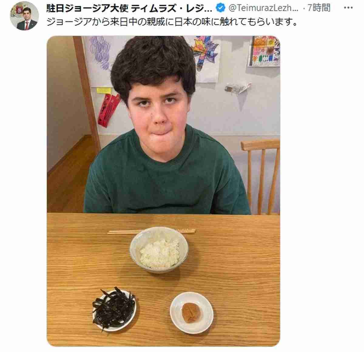 駐日ジョージア大使「来日中の親戚に日本の味を」がバズリ中「罰ゲームですよ、これはｗ」「上級者向け」