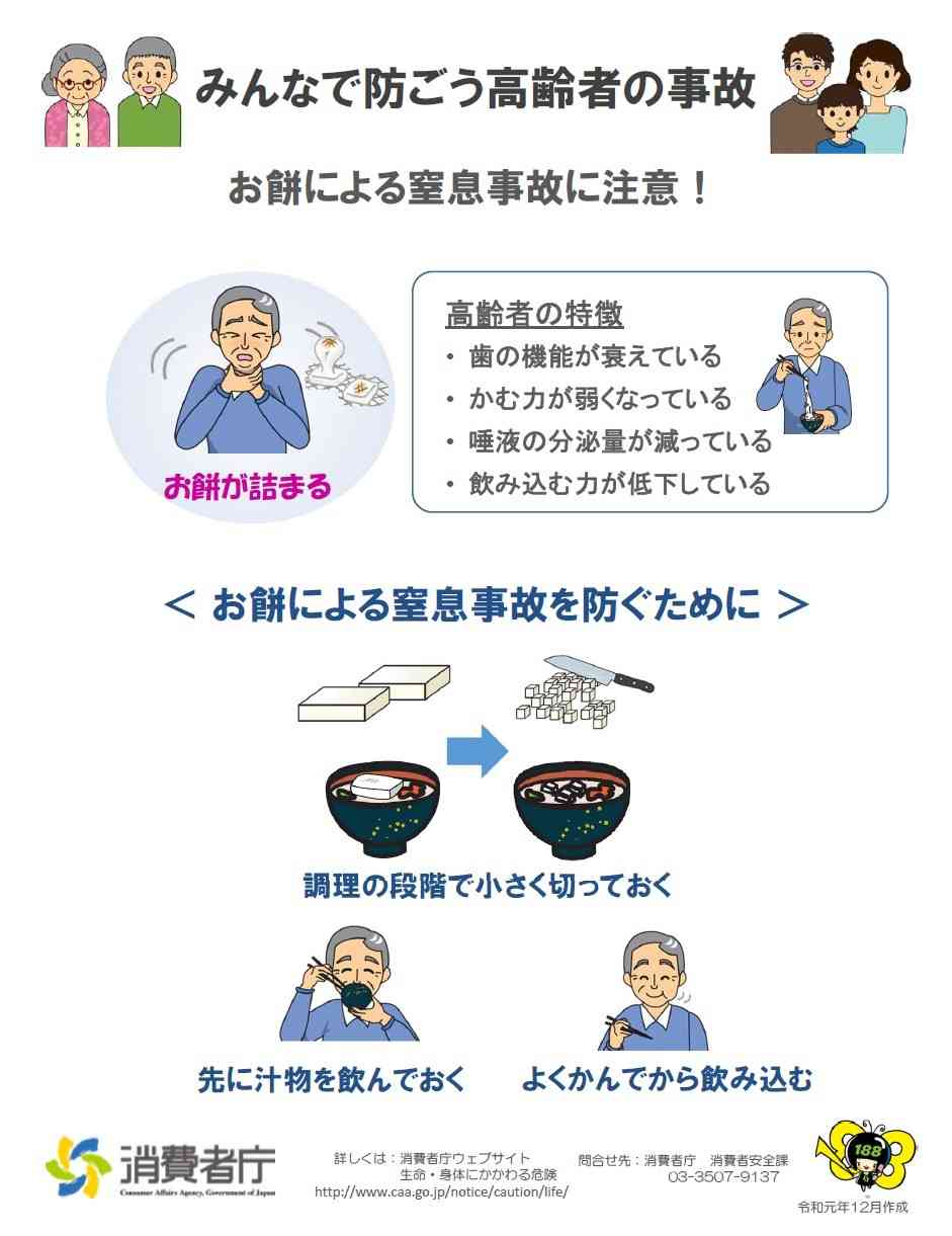 餅を詰まらせ20~80歳代の3人救急搬送、2人が重体…東京都内