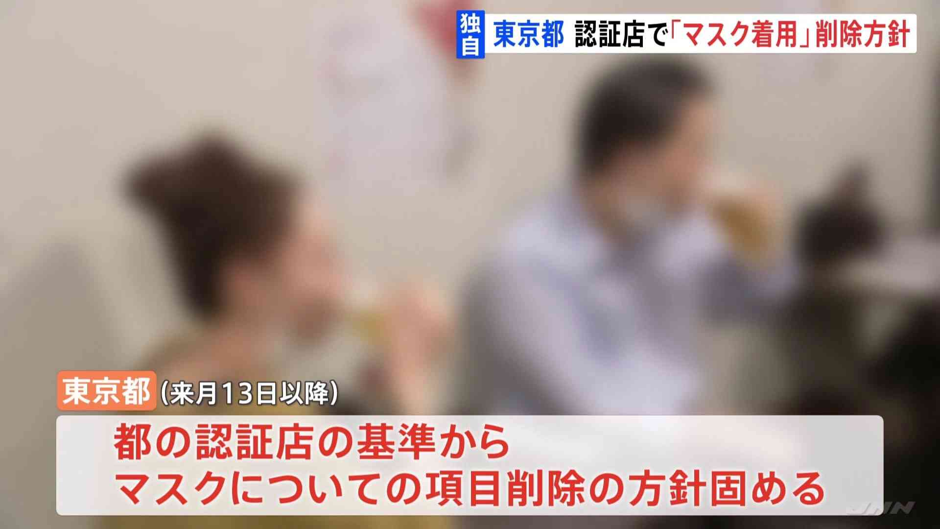 【独自】東京都・飲食店でのマスク着用　認証店での基準から削除の方針固める | TBS NEWS DIG