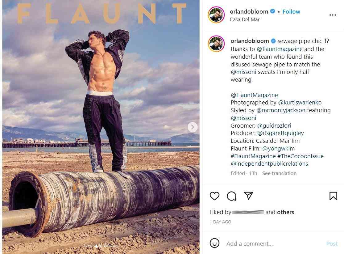 オーランド・ブルーム、米誌の表紙で鍛え上げた上半身を披露 婚約者ケイティ・ペリーが大興奮