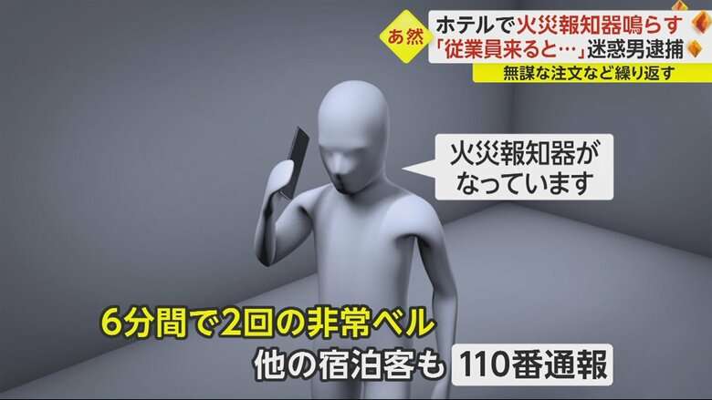 “顔にも入れ墨”男が「火災報知器」2度鳴らし…ホテルで過度な要求繰り返す“カスハラ常連客”逮捕