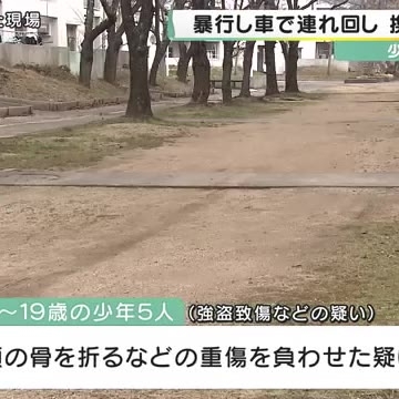 暴行して車で連れ去り携帯奪う 16歳から19歳の5人逮捕 連続強盗か?関連捜査 背後に大麻の売買?（関西テレビ） - Yahoo!ニュース
