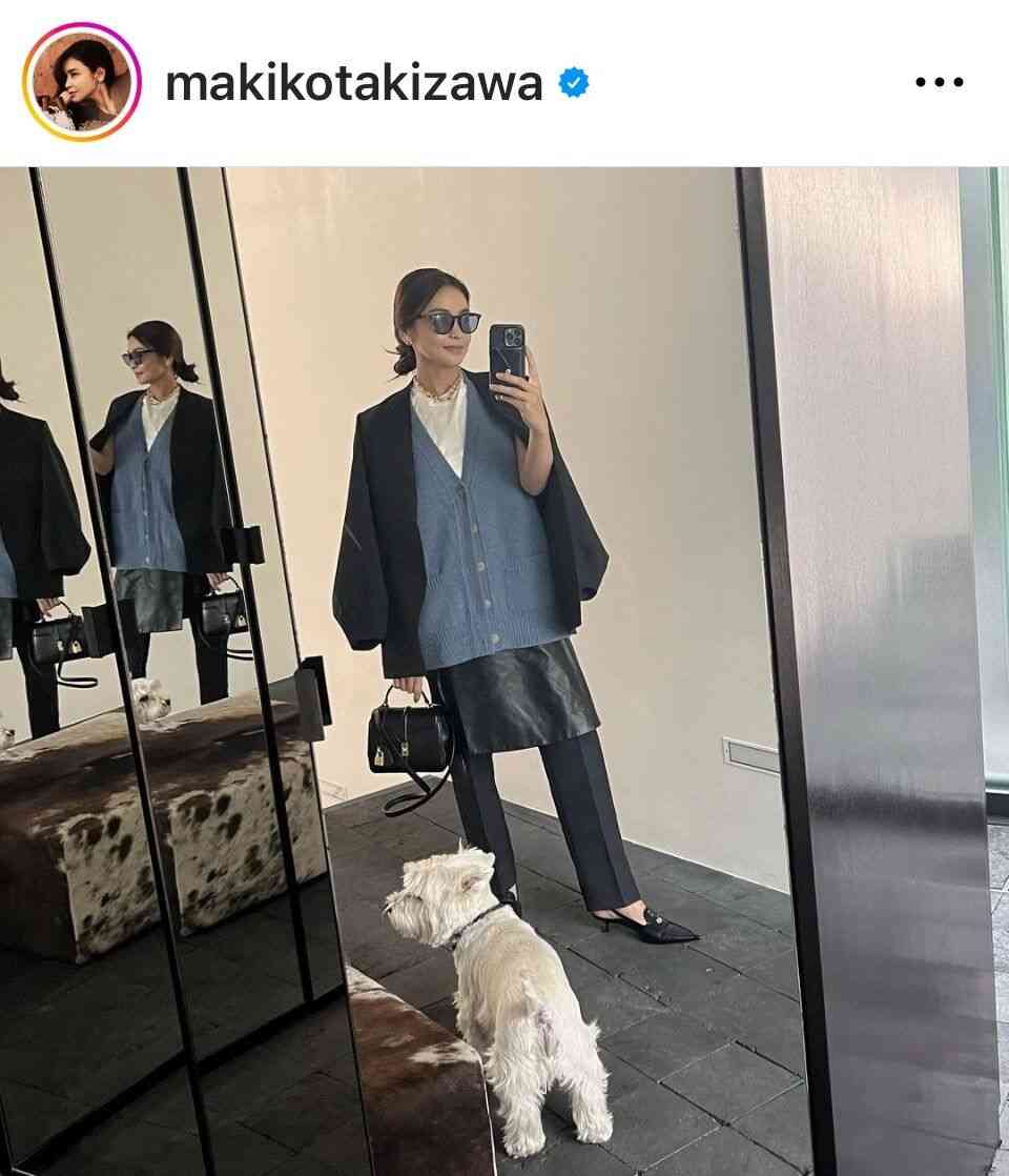 滝沢眞規子、私服コーデ公開に「コレを待ってました！」「もっと下さい」「毎日見たい」フォロワーからリクエスト