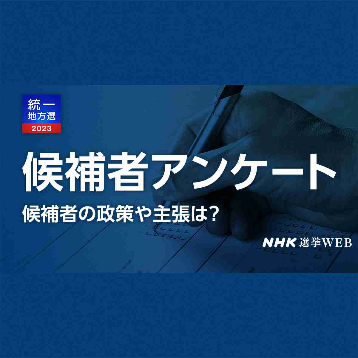 候補者アンケート 統一地方選挙2023 衆参補欠選挙 立候補者へ質問と回答｜NHK