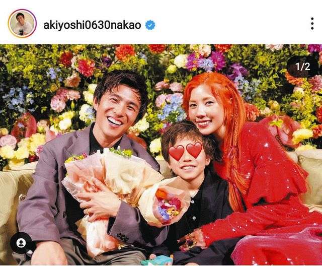 中尾明慶が仲里依紗と結婚10周年報告　息子を含めた家族ショットで「BIG LOVE！」