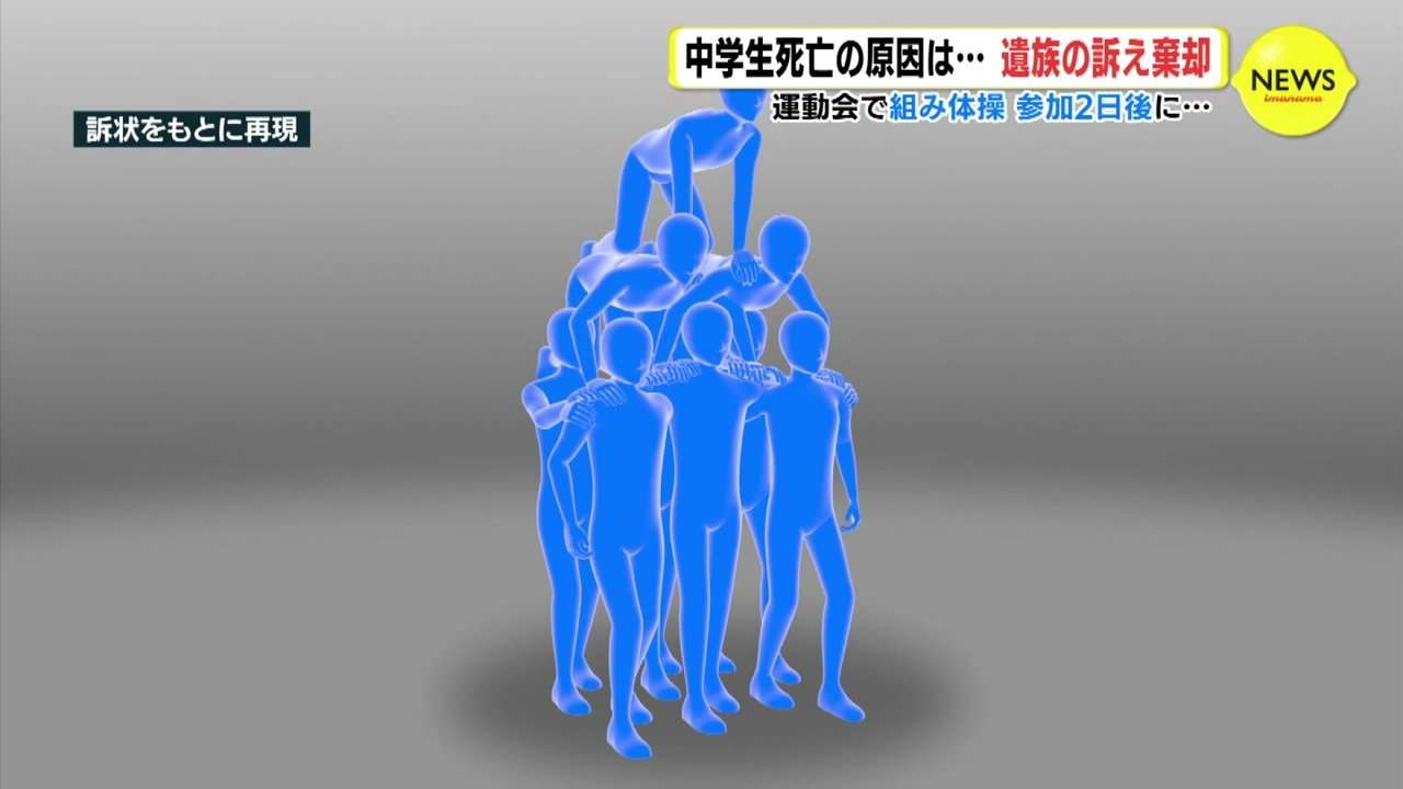 運動会の組み体操２日後に死亡　中学生の遺族が求めた損害賠償請求を棄却　広島地裁福山支部