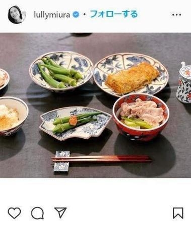 三浦瑠麗氏　小6娘の大好物メインの朝食公開　武井壮「こんなご飯出す母ちゃん最高」　刺身の器も格調高く