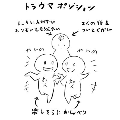 3人組のぼっちポジション