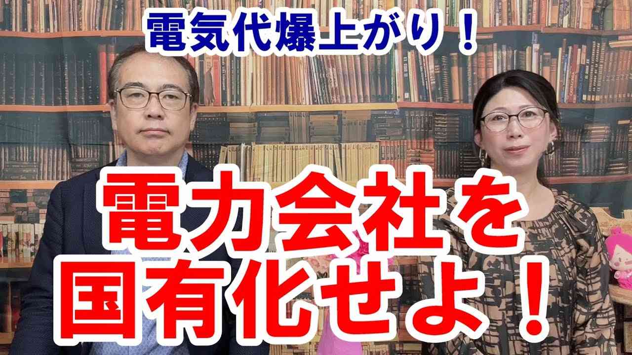 【電力会社は国有化せよ】電気料金の大幅値上げが決定。国がやることは値上げ認可だけではなく、低価格での供給実現である - YouTube