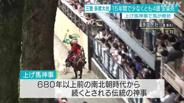 上げ馬神事 過去15年で4頭安楽死 県 見直し提案へ｜NHK 三重県のニュース