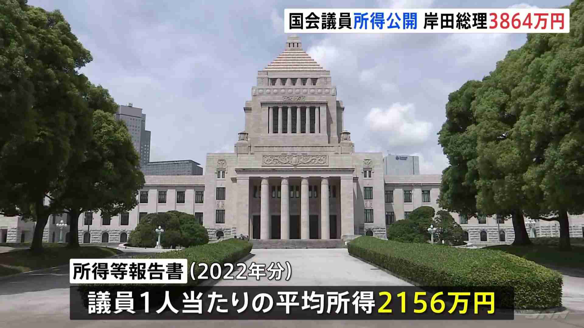 【速報】国会議員の所得公開　党首トップは岸田総理3864万円 | TBS NEWS DIG