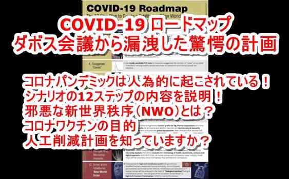 【COVID-19 ロードマップ】新型コロナウイルスを信じている人は必見です！ コロナウイルス騒動はNWO実現へのロードマップであることが判明！ シナリオが存在していた！ ダボス会議から漏洩した驚愕の人類支配内容とは！？ ｜ 地球人類の光と闇