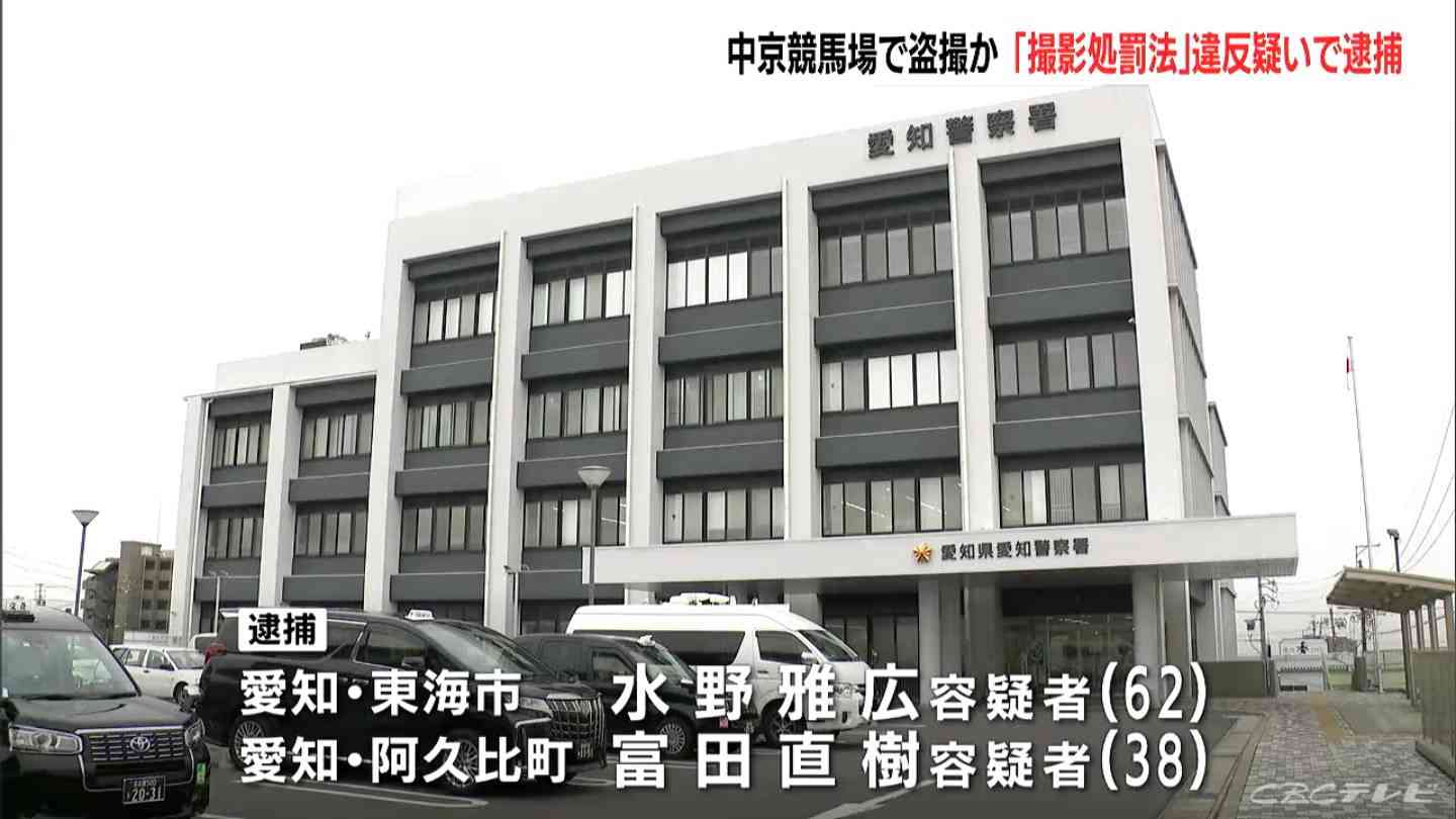 中京競馬場でスカートの中を盗撮したとして 62歳自営業の男と38歳会社員の男を撮影処罰法違反の疑いで逮捕 1人が取り押さえられた際「他にも盗撮した人がいた」と警備員が警察に話す 愛知・豊明市　　 | 東海地方のニュース【CBC news】 | CBC web