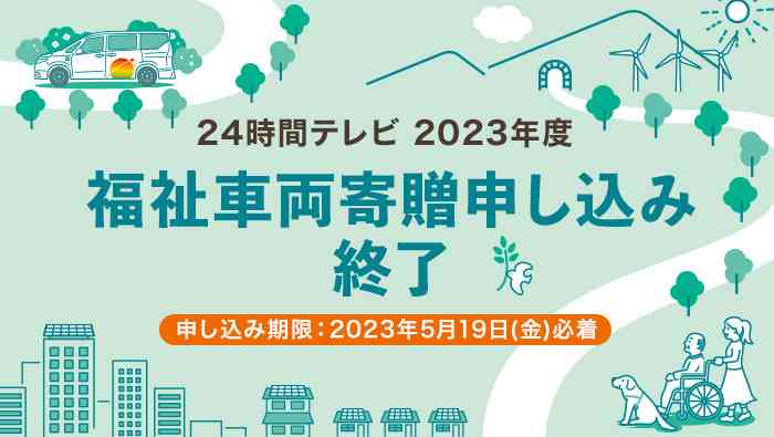 24時間テレビ福祉車両申し込み終了｜活動報告｜チャリティー活動｜24時間テレビチャリティー委員会