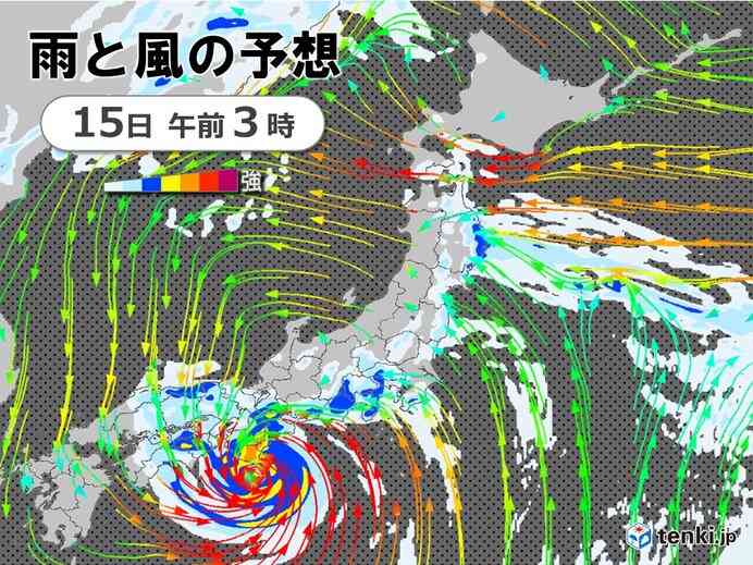 台風7号　紀伊半島に上陸へ　月曜から荒天　火曜ピーク　東海や近畿中心に暴風・大雨（tenki.jp） - Yahoo!ニュース
