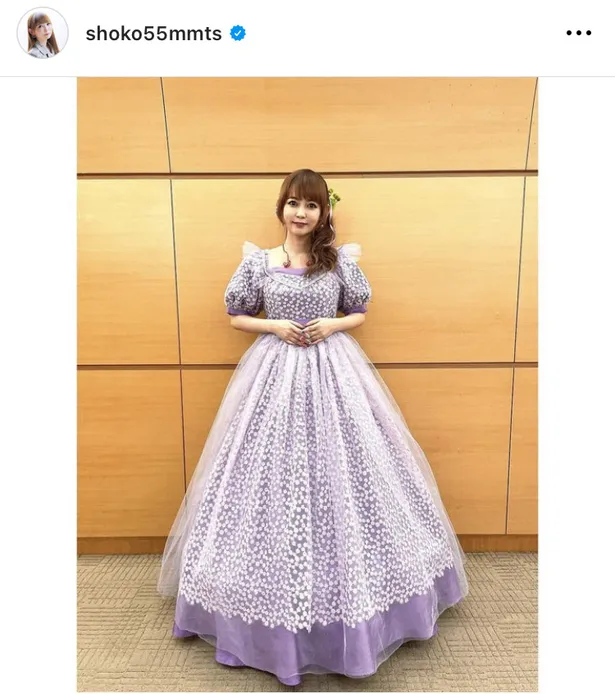 中川翔子 純白&ラベンダーのウエディングドレス姿にフォロワー「ギガント美しす」「本物のラプンツェル」