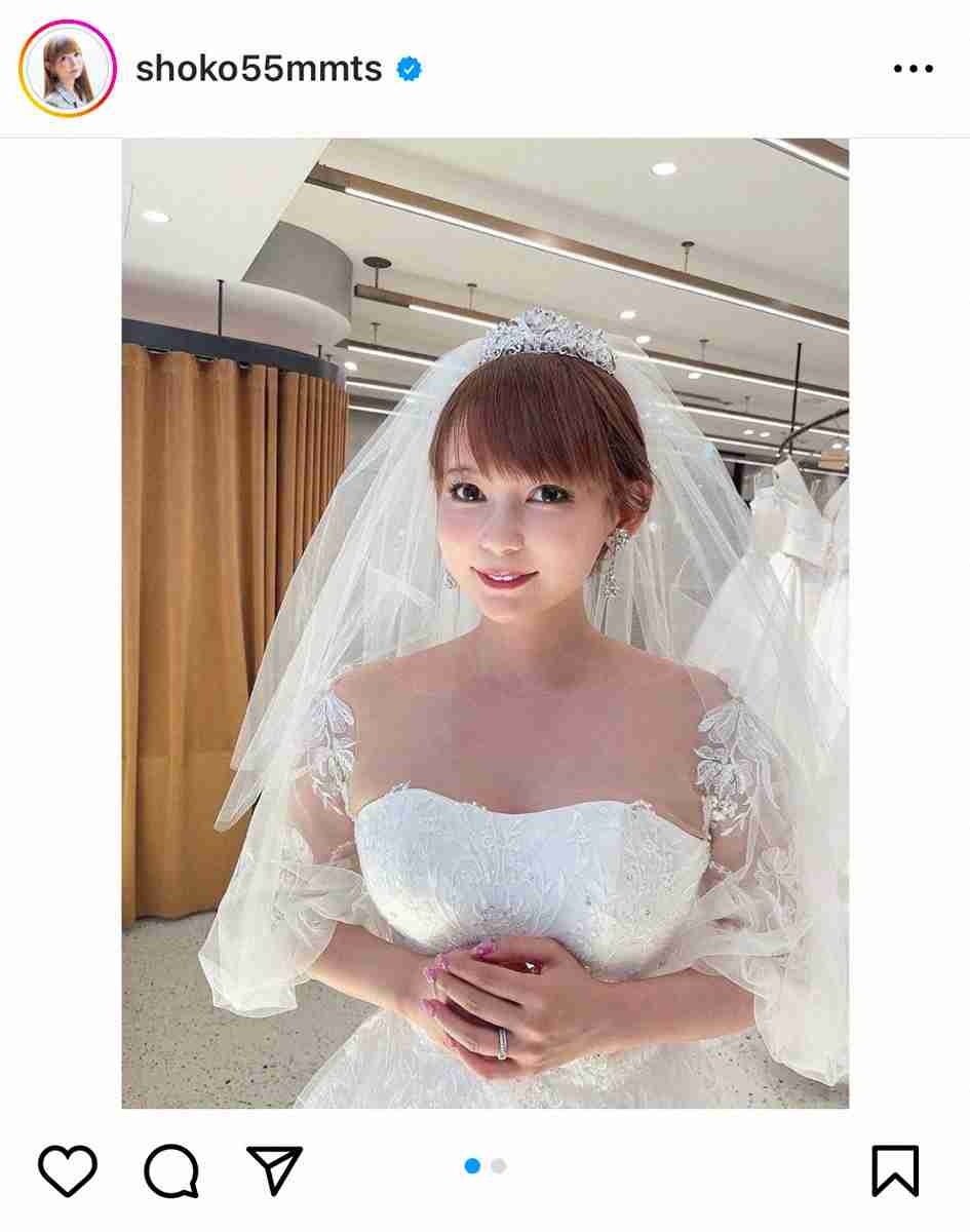 中川翔子 純白&ラベンダーのウエディングドレス姿にフォロワー「ギガント美しす」「本物のラプンツェル」
