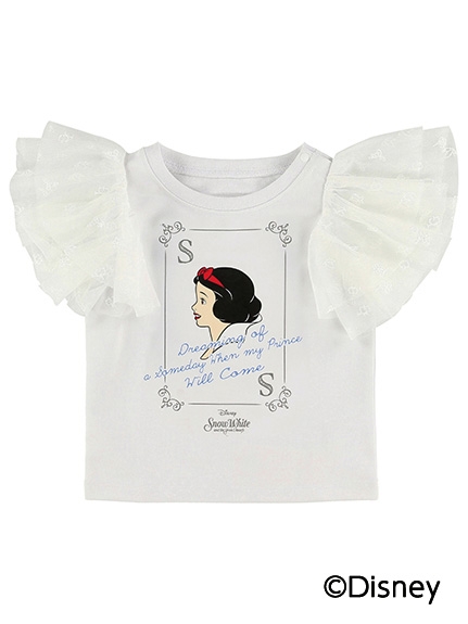 （Sサイズのみ）＜ディズニープリンセス/白雪姫＞キッズ袖フリルレース再生ポリエステルTシャツ ホワイト | Insect Garden | INSECT MARKET（インセクトマーケット）