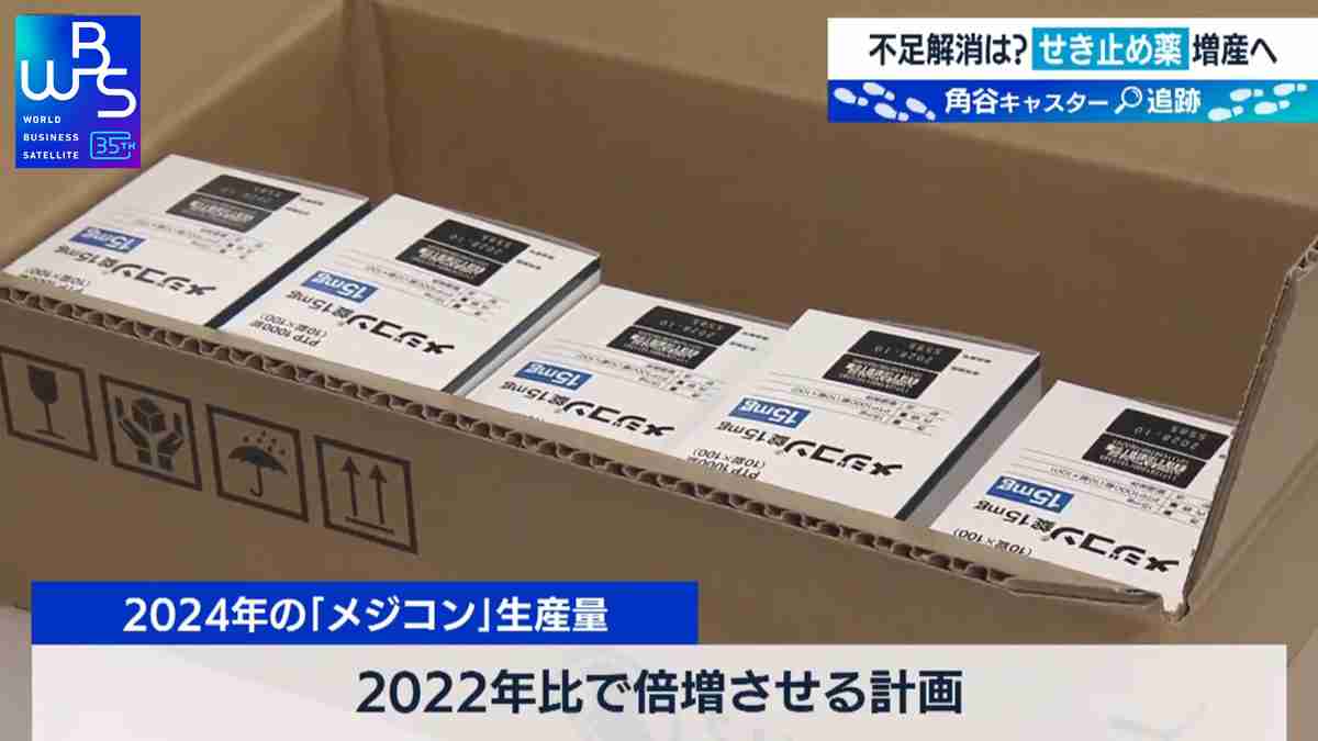 【追跡】塩野義が増産へ “せき止め薬”不足は解消する？【WBS】（テレ東BIZ） - Yahoo!ニュース
