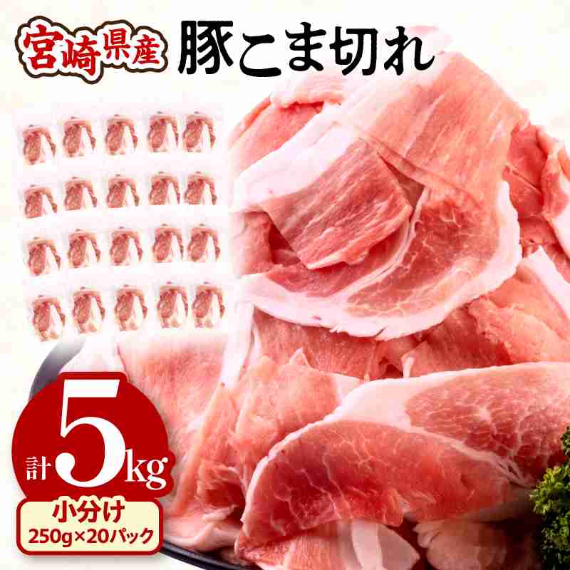 【楽天市場】【ふるさと納税】《レビューキャンペーン》 宮崎県産 豚こま切れ (250g×20パック) 合計5kg 小分け 使い勝手抜群 野菜炒め 料理 豚肉巻き 豚丼 豚汁 グルメ お取り寄せグルメ 宮崎県 宮崎市 送料無料：宮崎県宮崎市