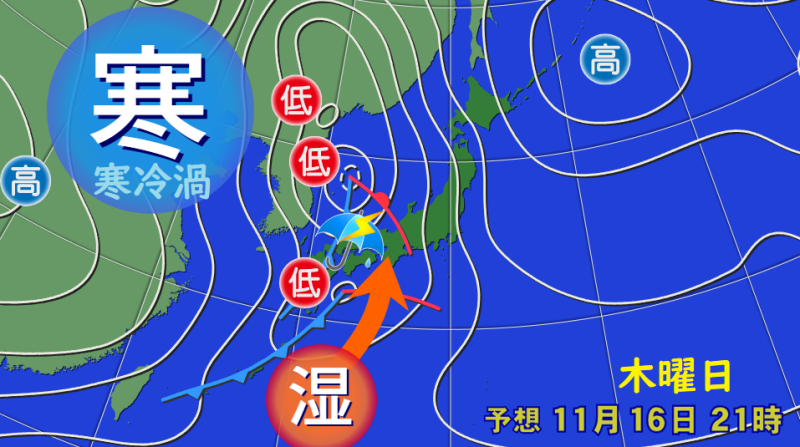 週末にかけて全国的に台風並みの大荒れに警戒、関東も警報級の大雨や暴風のおそれ