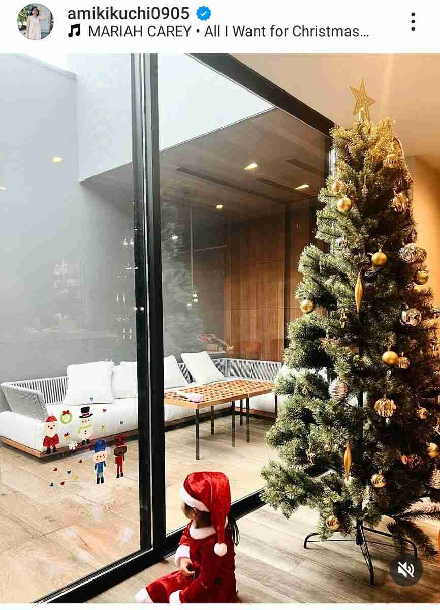 菊地亜美、「豪邸」と話題の新居がスゴい！巨大なクリスマスツリーも「すてき」「広くてうらやましい」