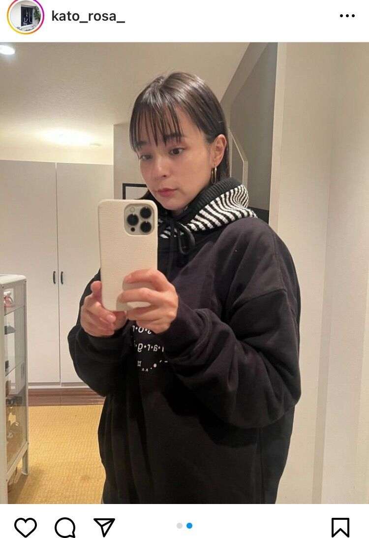 加藤ローサ、今はやりの「謎のアイテム」を購入！フォロワーは「最強アイテム」「似合う」「ボーダーずきんちゃん」 : スポーツ報知