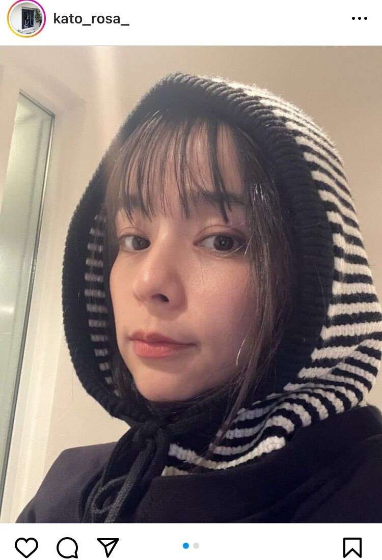 加藤ローサ、今はやりの「謎のアイテム」を購入!フォロワーは「最強アイテム」「似合う」「ボーダーずきんちゃん」