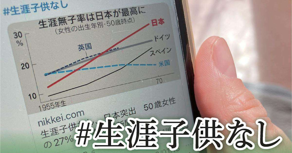 「生涯子供なし」現18歳女性で最大42%　男性は5割も - 日本経済新聞