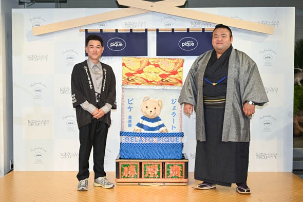 ふわもこジェラピケ化粧まわし、ネットで反響「かわいすぎるだろ」 貴景勝関に贈呈