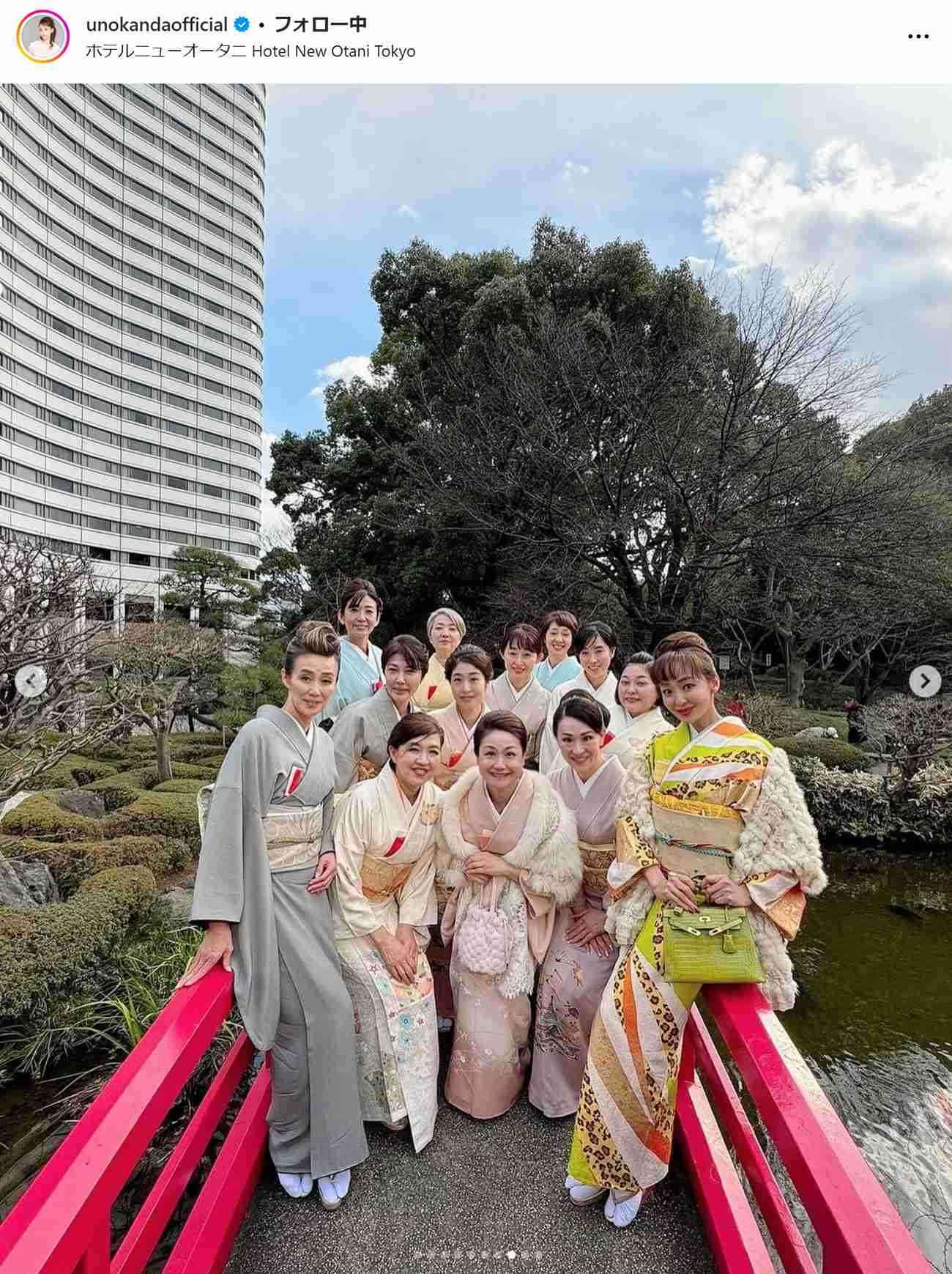神田うの、自身デザインのヒョウ柄着物で初釜に参加　萬田久子とのツーショットも公開