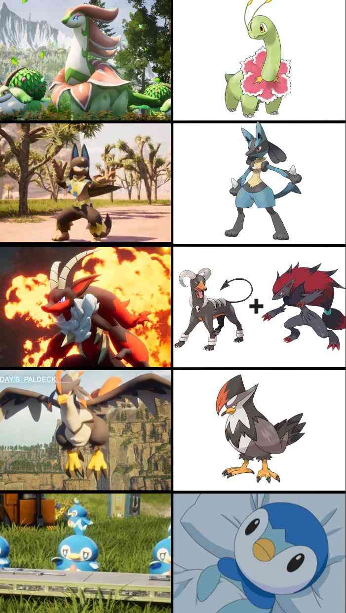 パルワールドのパルのデザインとポケモンのデザインを比較したモチーフ考察する絵師が現る「明確な著作権侵害はなさそう」