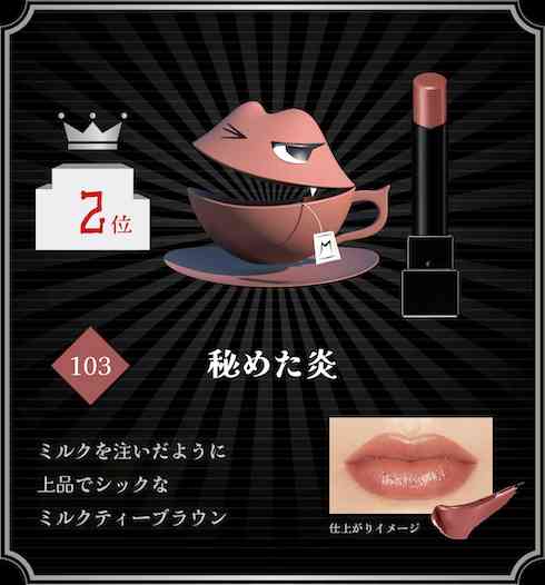 KATE「MYリップモンスター」総選挙の結果発表　1位「桜色のひと時」など再販される3色が決定