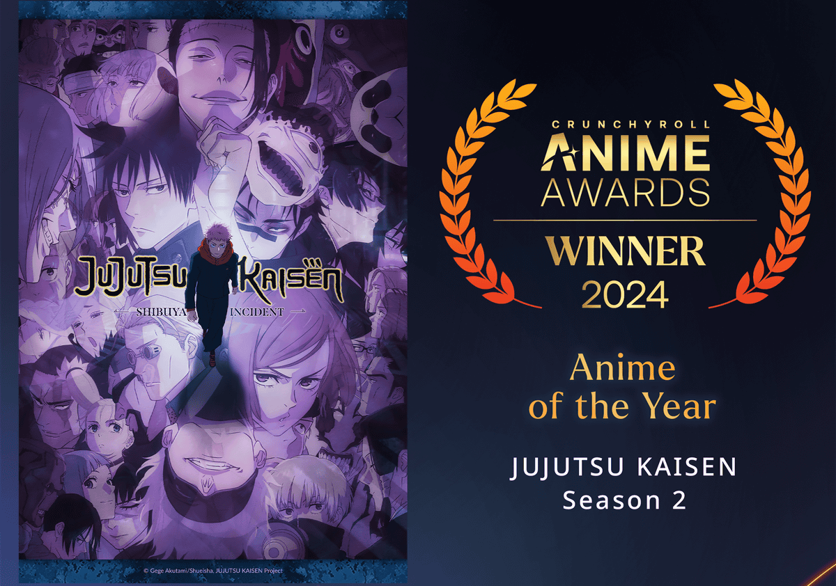 3400万票から選ばれた「クランチロールアニメアワード2024」アニメ・オブ・ザ・イヤーは「呪術廻戦 第2期」 - GIGAZINE