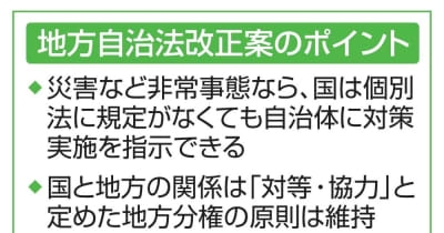 非常事態、国の指示権拡充　「地方分権が後退」との批判も ｜ 共同通信