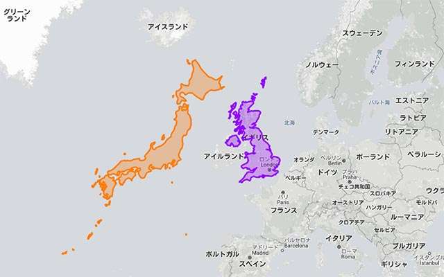 日本デケェ…　世界地図で見るのと全然違う『国の本当の大きさ』に驚く  –  grape [グレイプ]