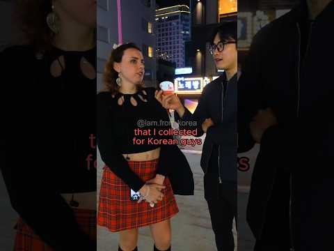 She felt short with Korean guys? #korea #streetinterview - YouTube