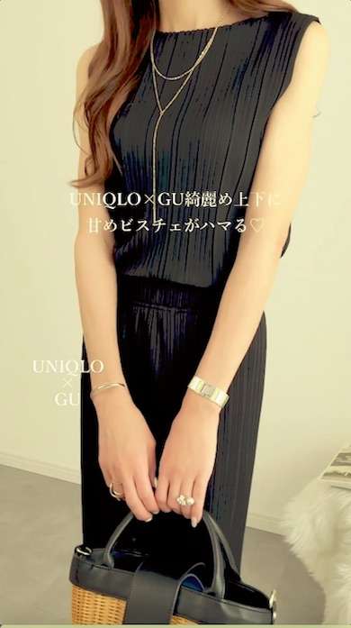 40歳ママによる－5歳のユニクロコーデが490万再生　プリーツノースリーブTで作る大人かわいい着回しに「コーデ組む天才」「真似したいです」