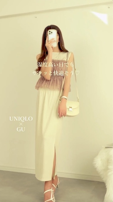 40歳ママによる－5歳のユニクロコーデが490万再生　プリーツノースリーブTで作る大人かわいい着回しに「コーデ組む天才」「真似したいです」