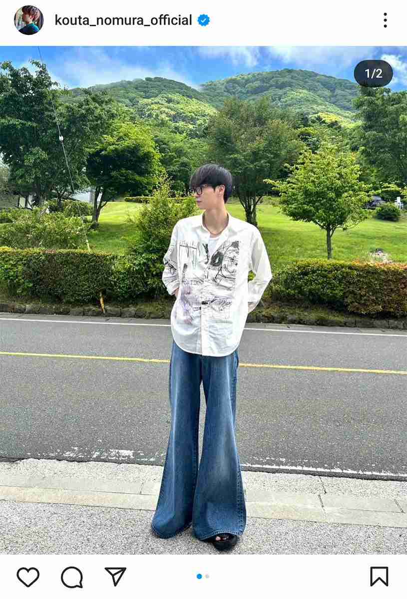 沢村一樹の次男・野村康太　フレアデニムショット披露に「足長すぎ」「顔も小さい」「スタイル完璧」の声― スポニチ Sponichi Annex 芸能