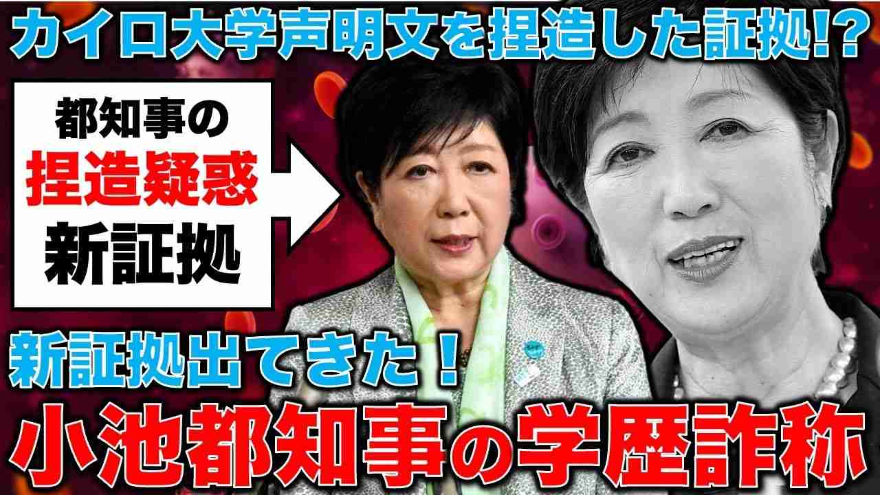 新証拠登場！小池百合子の「学歴詐称」疑惑！「カイロ大学学長声明」が載ったエジプト大使館のFB画像を小池自身が前日に持っていた！元朝日新聞・記者佐藤章さんと一月万冊 - YouTube