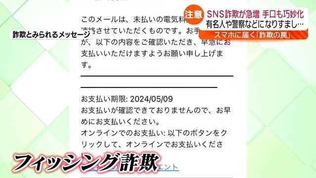 【次々と来る“詐欺メッセージ”】NISA、電気料金、さらに…「中居君が謎に非通知で…」有名人を連想させ悪質サイトに誘導するケースも