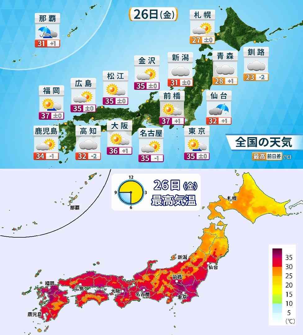 きょう(金)の天気 山形県は最大級の警戒 東北はさらなる大雨で災害の危険度増す 命を守る行動を その他の地域も急な雷雨に注意