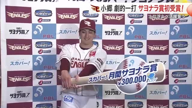 楽天 小郷裕哉選手 劇的一打サヨナラ賞初受賞！〈仙台市〉（仙台放送） - Yahoo!ニュース