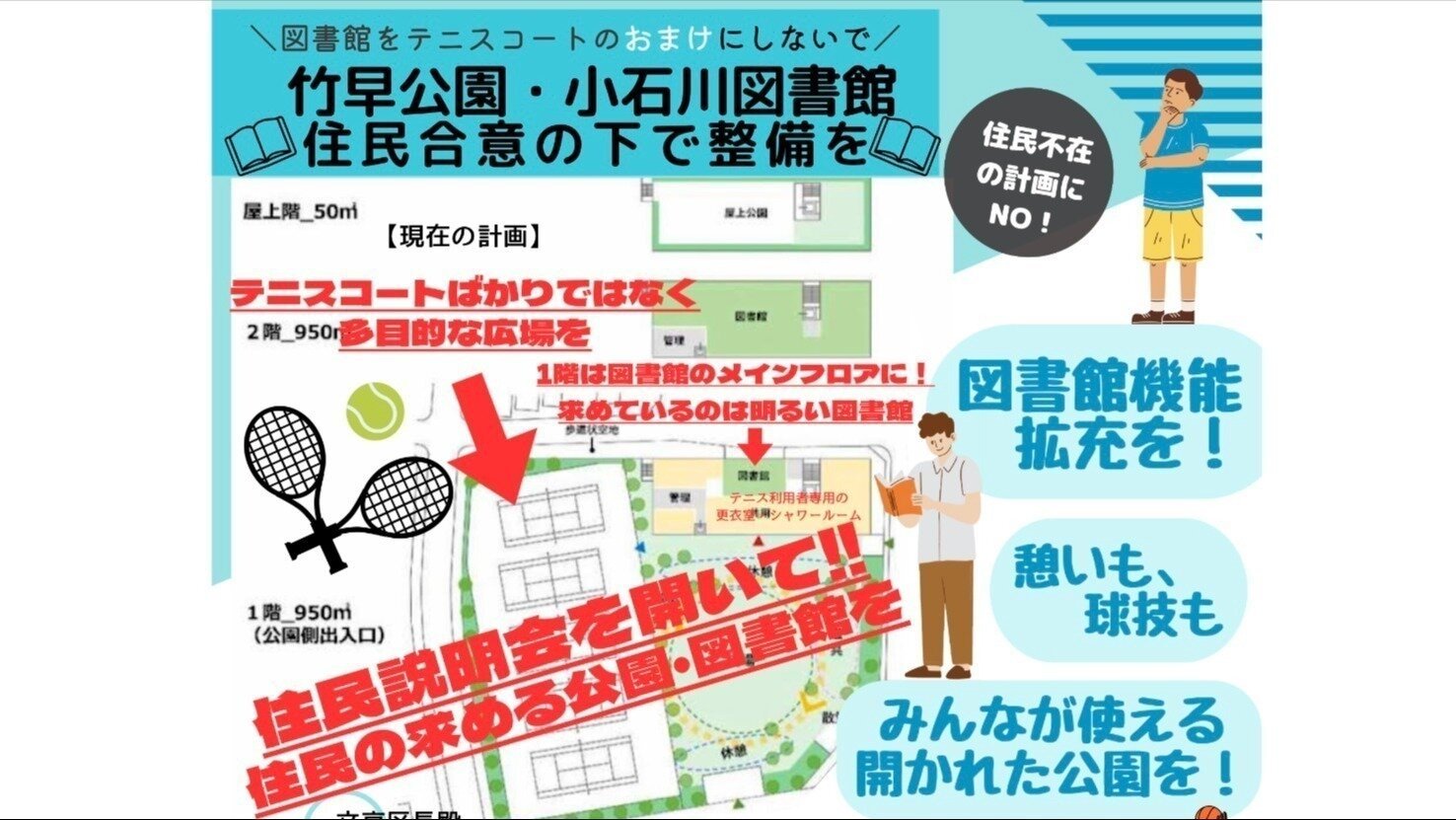 オンライン署名 · 「小石川図書館の建替・竹早公園の整備」計画を見直し、図書館と公園の公共施設としての価値を尊重しましょう。文京区は早急に住民に対する説明会を開いてください！ - 日本 · Change.org