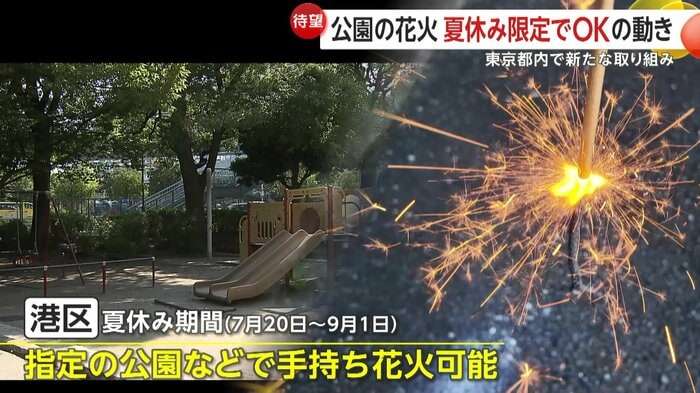 “夏休み限定”公園での「花火」解禁の動き 東京・港区、千代田区など…人気は「煙が少ない」最新花火