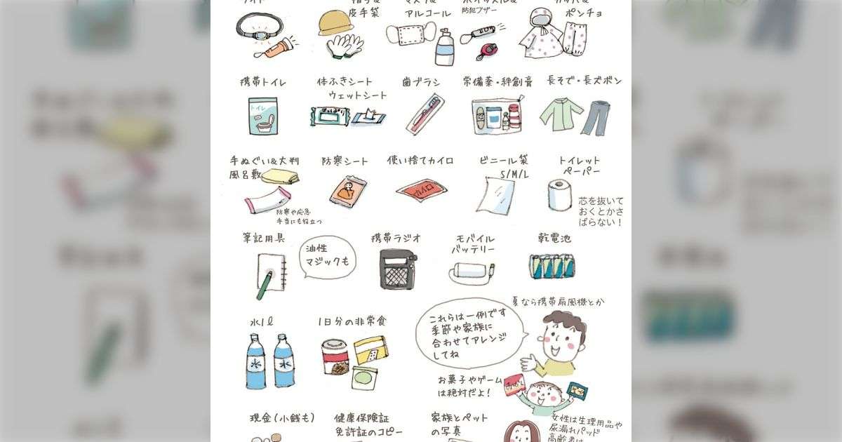 防災士さんによる非常用持ち出し袋の考え方「1次と2次に分けると準備も持ち出しもしやすい」重くて無理…って人にも現実的で捗る - Togetter [トゥギャッター]