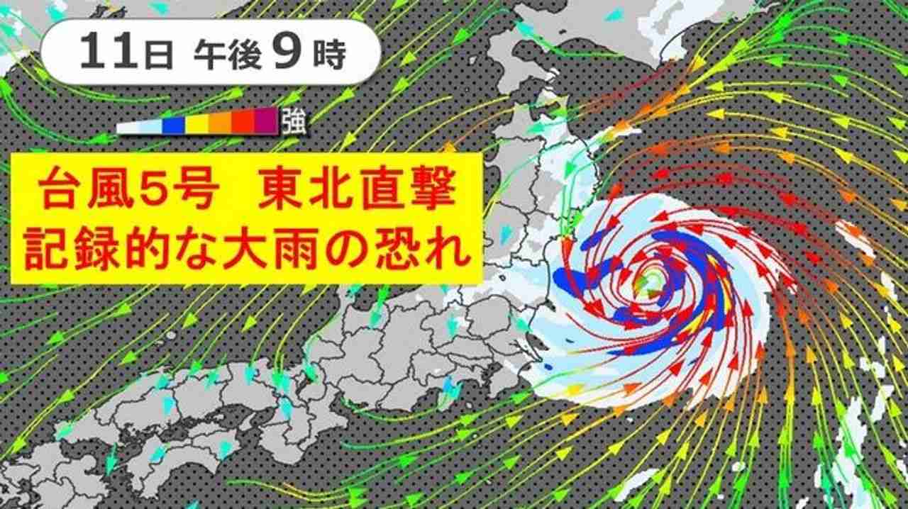 台風5号異例の進路 東北で大雨か - Yahoo!ニュース