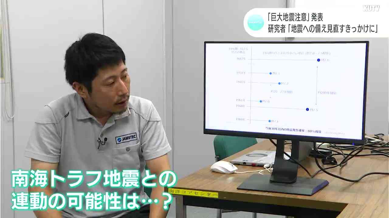 『巨大地震注意』発表　研究者「歴史上で見てみると日向灘地震と南海地震が連動している姿を見たことがない」「危険度がゼロになるわけではない」（テレビ高知） - Yahoo!ニュース